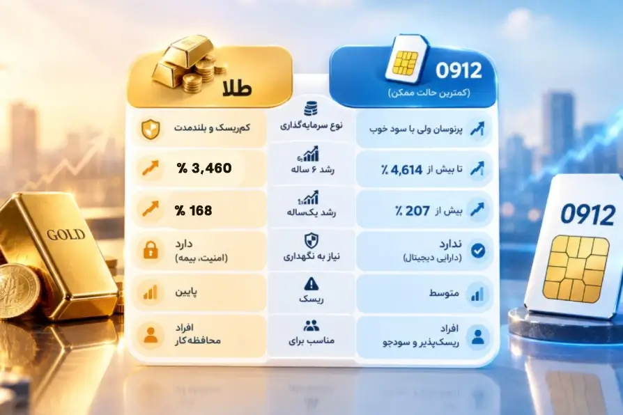 طلا یا 0912؟ کدام گزینه برای شما مناسب است